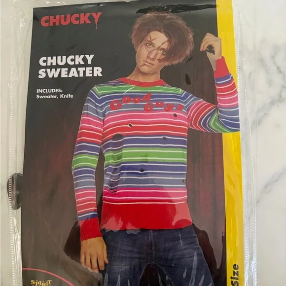 ADULT Chucky Plus Size Sweater/Size XXLarge - Picture 9 of 12